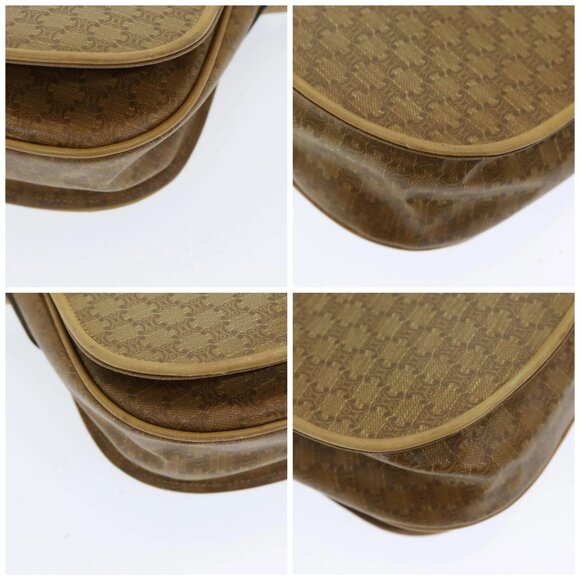 CELINE Macadam Canvas Shoulder Bag PVC Leather Beige Auth - Picture 16 of 16
